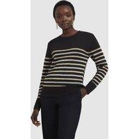 Hobbs London Women's Destiny Stripe Jumper in Black | Size: Small