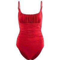 WOVCOR Women's Strappy Square Neck Ruched Waist Swimsuit in Red | Size: 6