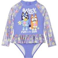 Bluey Girl's Long Sleeve Swimsuit in Purple | Size: 4-5 Years