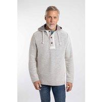 Weird Fish Men's Bakersfield Button Neck Macaroni Hoodie in Ecru | Size: 5XL