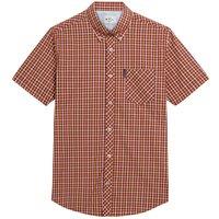 Ben Sherman Men's Signature House Checked Short-Sleeved Shirt in Red | Size: Medium