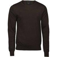 TEE JAYS Men's Merino Blend Crew Neck Sweatshirt in Brown | Size: Large