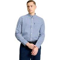 Ben Sherman Men's Signature Gingham Long-Sleeved Shirt in Dark Blue | Size: Small