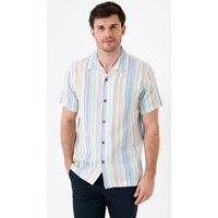 Saltwell Men's Textured Stripe Boxy Short Sleeve Shirt | Size: Large