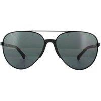 Emporio Armani Men's Aviator Matt Black Grey Sunglasses