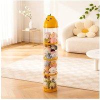 Living and Home Vertical Clear Plastic Toy Storage Tube Organiser with String Light in Yellow