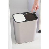 Living and Home 15L Rubbish Bin Dustbin Recycling 2 Section Dry Wet Separation Push-type Spring Lid Sorting Trash Can Kitchen in Grey