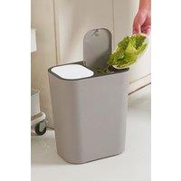 Living and Home 15L 2 Compartments Rubbish Dustbin Double Recycling Bin 2 Section Trash Can Dry Wet Separation Sorting Push-type Spring Lid Kitchen