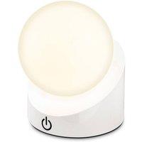 BRILONER White Mini LED Desk Light Table Bedside Lamp Cordless Dimmable Outdoor