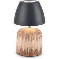 BRILONER LED Table Lamp Rechargeable Bedside Light Dimmable Cordless Ceramic in Brown