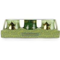 Candlelight The Silk Road Collection Bukhara Set of 3 Candles in Green | Size: 3 Pack