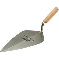 R.S.T. London Pattern Brick Trowel Wooden Handle 11In in Silver