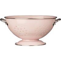 Orsina Cream Enamel Colander, Durable Metal Strainer With Twin Handles & Glossy Finish, Ideal For Draining in Pink