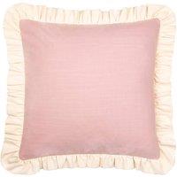 Wylder Effie 100% Cotton Plain Ruffle Cushion in Baby Pink | Size: 45 cm x 45 cm