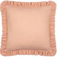 Wylder Effie 100% Cotton Plain Ruffle Cushion in Rose | Size: 45 cm x 45 cm