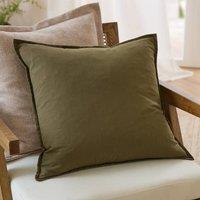 Yard Slub Cotton Cushion in Dark Green | Size: 50 cm x 50 cm
