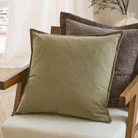Yard Slub Cotton Cushion in Green | Size: 50 cm x 50 cm