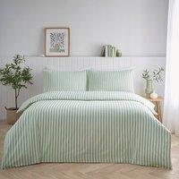 Portfolio Home Pencil Stripe Duvet Cover Set in Green | Size: Single