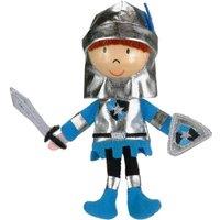 Fiesta Crafts Blue Knight Finger Puppet Fabric Interactive with Wooden Head