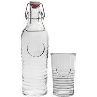 Bormioli Rocco 5 Piece Officina 1825 Swing Bottle & Glasses Set in Clear