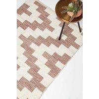 Homescapes Malina Brown & Natural Kilim Cotton Rug | Size: 90 cm x 150 cm