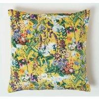 Homescapes Floral Botanical Garden Cushion 46 x 46 cm in Yellow