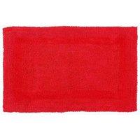 Homescapes Luxury Bath Mat Reversible 100% Cotton 1600GSM, 50 x 80cm, Extra Soft in Red | Size: 50 x 80 cm