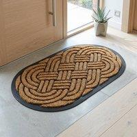 Garden Greatness Celtic Knot Coir Rubber Scraper Doormat in Natural | Size: 45 cm x 75 cm