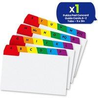 Pukka Pad, Concord Guide Cards For Revision Cards, Feature A-Z Reinforced Colour-Coded Tabs - 5 X 3In