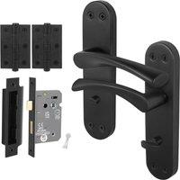 AFIT Black Twist Bathroom Handle WC Lock (80mm) Hinges Novi | Size: 150mm x 150mm