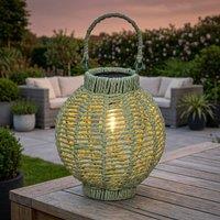 Garden Greatness Lunaria Emerald LED Wicker Solar Lantern | Size: 1 Pack