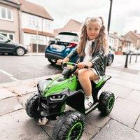 HOMCOM 12V Electric Quad Bikes for Kids Ride On Car ATV Toy for 3-5 Years in Green