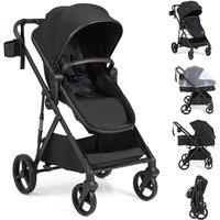 Gymax High Landscape Toddler Stroller Baby Stroller With Bassinet Pushchair in Black