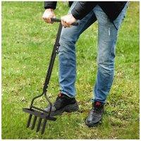 Living and Home Lawn Aerator with Soil Core Storage Tray in Black