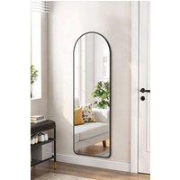 Living and Home 40cm W x 120cm H Black Arch Full Length Wall Mirror | Size: 40 cm W x 120 cm H