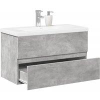 Berkfield Home 2 Piece Bathroom Furniture Set Concrete Grey Engineered Wood