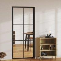 Berkfield Home Interior Door ESG Glass & Aluminium 93x201.5 cm Black