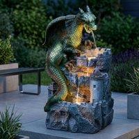 Garden Greatness Dragon's Keep Cascade Solar Water Feature in Green | Size: 1 Pack