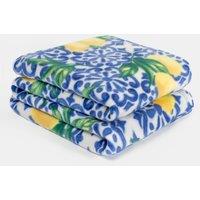 OHS Wholesale Lemon 10 x Fleece Blanket Sofa Throw Joblot in Mid Blue | Size: 120 cm x 150 cm