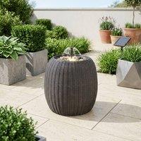 Garden Greatness WaterWeave Rattan Bowl Solar Water Feature in Dark Grey | Size: 1 Pack