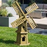 Garden Greatness Giant Decorative Pinewood Garden Windmill in Natural | Size: 1 Pack