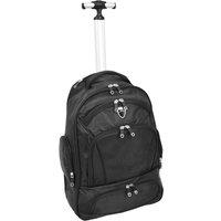 House of Leather Backpack With Wheels Rucksack HT63 in Black