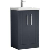 Balterley Floor Standing 2 Door Vanity Unit - Mid-Edge Basin 500mm, Satin Dark Grey