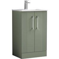 Balterley Vanity Unit w/ Basin Floor Standing, Soft Close 2 Door w/ Rectangular Sink, Bathroom Vanity Units w/ Basin, Partial Fluted Sink Cabinet