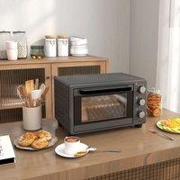 HOMCOM Mini Oven, 21L Countertop Electric Grill, Toaster Oven with Adjustable Temperature, Timer, Baking Tray & Wire Rack, 1400W in Grey