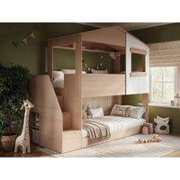 Flair Dreamland House Staircase Bunk Bed in Brown | Size: Single