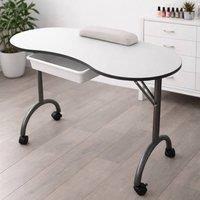 RayGar Venus Portable Manicure Table Nail Beauty with Foldable Legs in White | Size: 1pc
