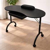 RayGar Venus Portable Manicure Table Nail Beauty with Foldable Legs in Black | Size: 1pc