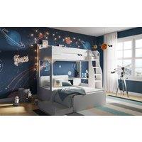 Flair Cosmic L Shaped Triple Bunk Bed in White | Size: Single