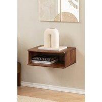 MH London Solid Wood Floating Nightstand Open Storage Shelf Wall Mounted Bedside Stand - Solie in Walnut